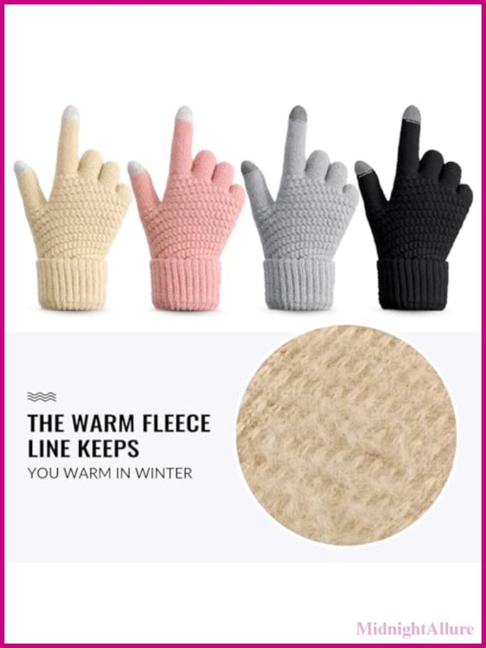 Womens Winter Gloves Warm Soft Touchscreen Wool Cold Weather - Picture 2 of 6